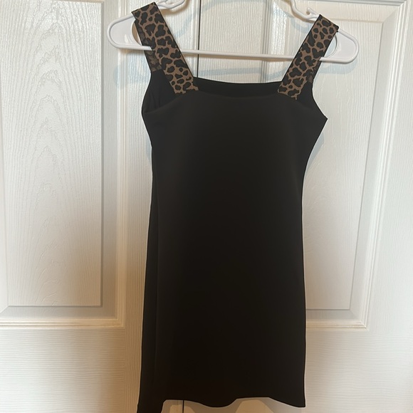 Worn 1X, Cheryl Creations kids, girls, cocktail dress, elastic leopard straps - Picture 2 of 6